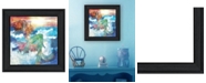 Trendy Decor 4U Sunset Mermaid by Bluebird Barn, Ready to hang Framed Print, Black Frame, 15" x 15"